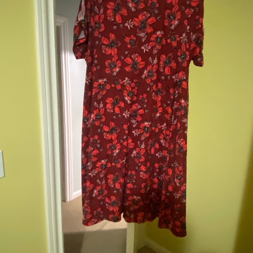 Floral Red Dress